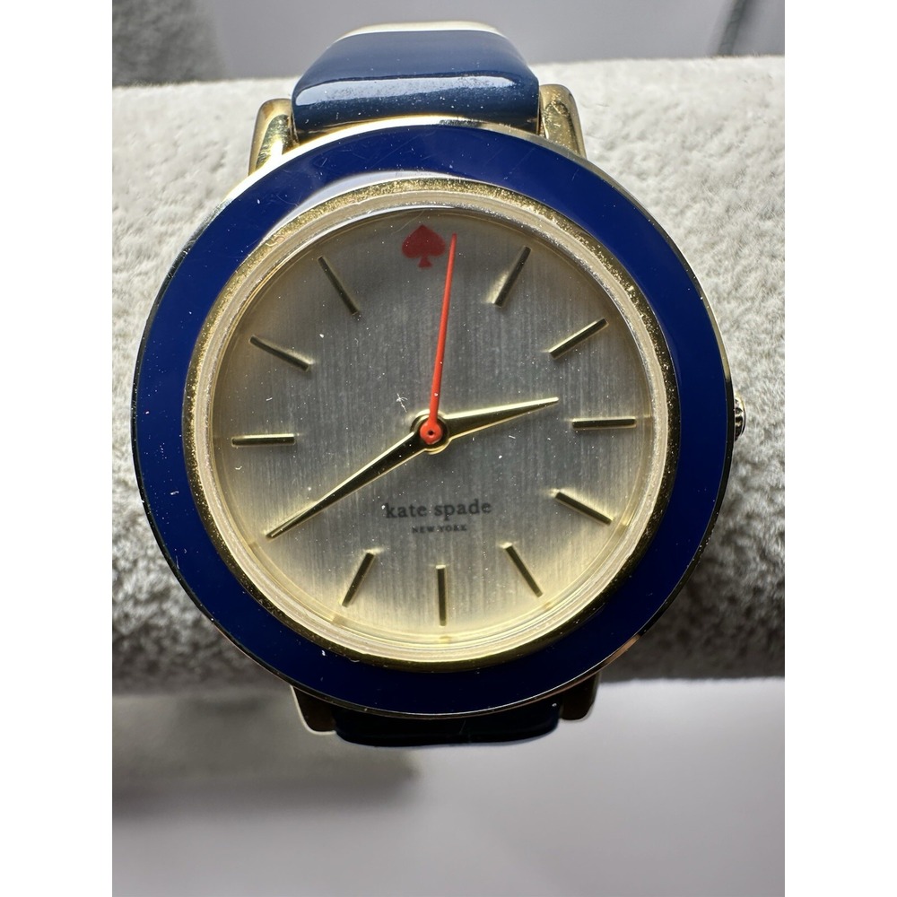Kate Spade 0340 Striped Leather Band Ladies Watch New Battery 28MM 7.5" D4